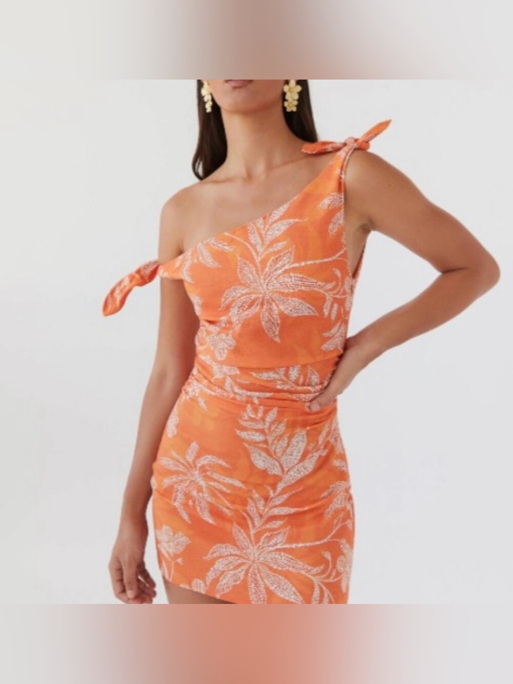 NWT Peppermayo Amazonia Linen Mini Dress Tropic Sunset-Size US 2 / AU 6 / EU 34